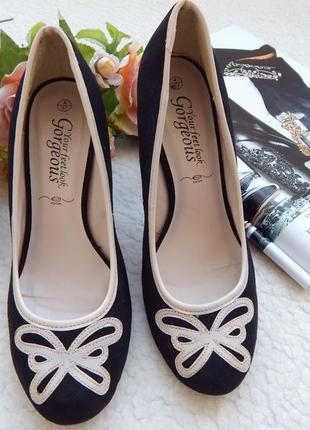 Изящные туфли с контрастной отделкой и бантиком-бабочкой new look2 фото