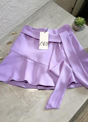 Лиловые юбки-шорты от zara1 фото