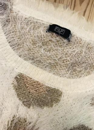 Красивый тёплый брендовый свитер травка в анималистический блестящий принт🤩7 фото