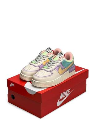 Женские кроссовки nike air force 1 shadow beige yellow mint w#найк