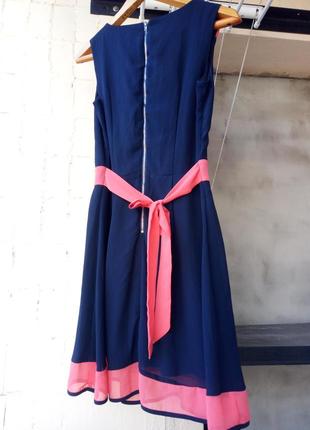 Легкое синее платье на запах шифон от apricot6 фото