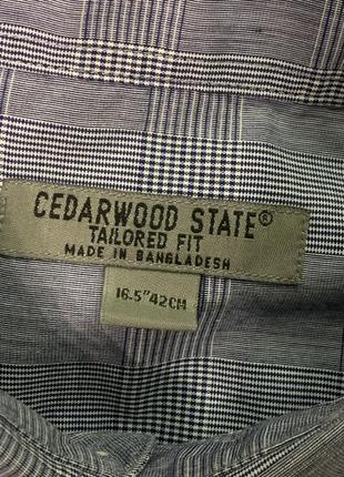 Мужская рубашка cedarwood state в клетку с длинным рукавами  размер l/xl7 фото