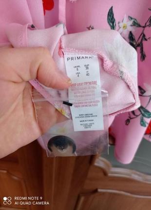 Новое розовое платье в цветочный принт на запах primark4 фото
