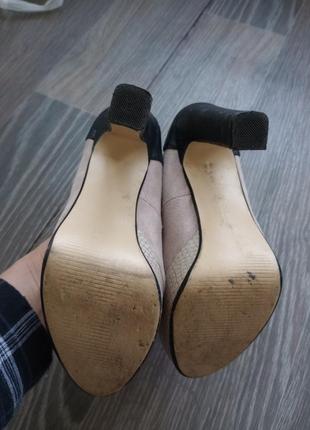 Комбинированные туфли: эко кожа черная и змеиный принт, и искусственная замша6 фото