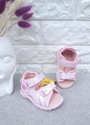 Спортивные розовые босоножки clibee для девочки
