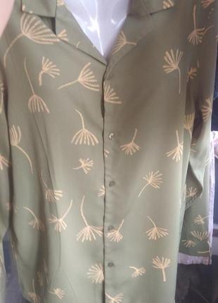 Рубашка цвет оливы унисекс размер l фирма asos на 48-50 укр2 фото