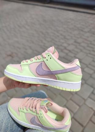 Женские кроссовки nike sb dunk low lime peach3 фото