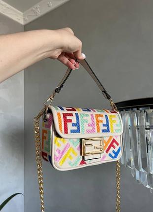 Женская сумка fendi mini beige4 фото