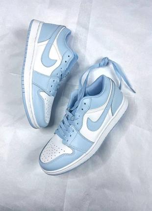 Кроссовки nike air jordan retro 1 low blue2 фото