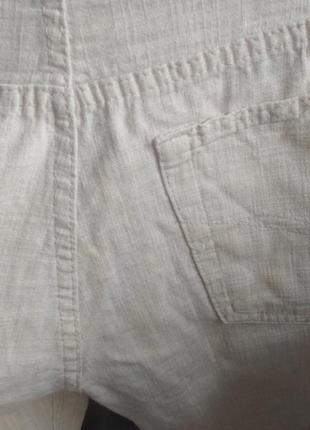 Жіночі брюки беж в стилі джинси 5 кишень 100% льон туреччина розмір украинский 46-489 фото