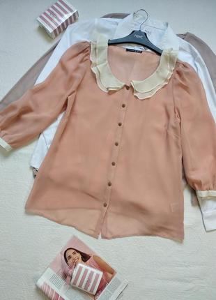 Роскошная блуза блузка с воротничком размер m-l-xl