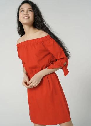 Платье красное цвета н&amp;м