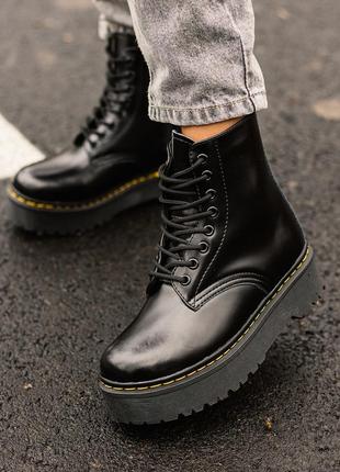 Ботинки dr. martens jadon мех со змейкой3 фото