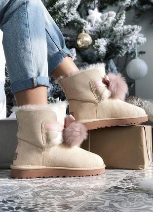 Теплые угги ugg classic pom pom (оригинал)8 фото