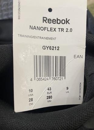 Мужские тренировочные кроссовки reebok nanoflex 
 43
размер 28 см9 фото