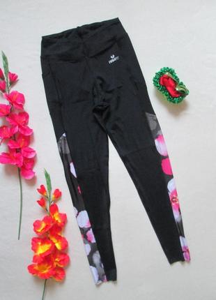 Шикарні брендові спортивні жіночі легінси з квітковими вставками firmfit
