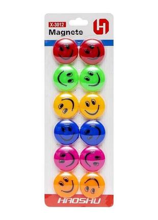 Магніт для дошки "смайлик" color-it x-3012 діаметр 3 см1 фото