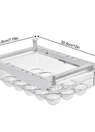 Кухонний тримач для яєць, висувний прозорий контейнер для яєць, фруктів, овочів, для холодильника2 фото
