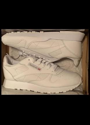 Кросівки reebok classic white leather gz6097 шкіра рібок класик білі повністю оригінал