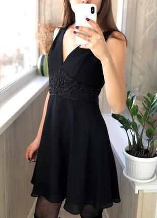 Шикарное чёрное вечернее платье с бисером производства сша2 фото