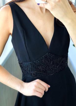 Шикарное чёрное вечернее платье с бисером производства сша4 фото