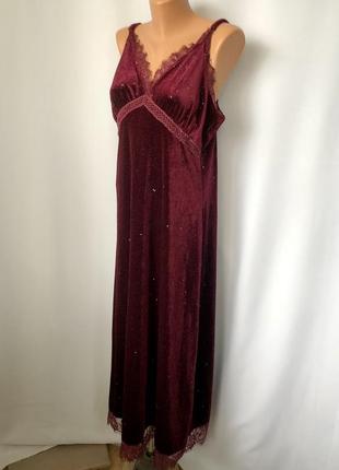 Shein сукня максі бордова оксамитова з мереживом і блискітками ошатна1 фото