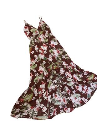 Платье длинное цветочное летнее пляжное