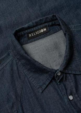 Religion denim long sleeve shirt  чоловіча сорочка1 фото