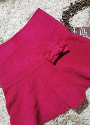 Шерстяная зимняя юбка фуксия бельгия3 фото