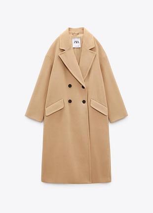 Zara -60% пальто беж, l