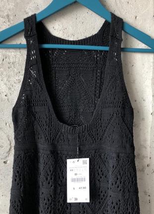 Zara мини платье вязаное крючком3 фото