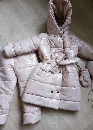 Детский зимний комплект пальто и штаны1 фото