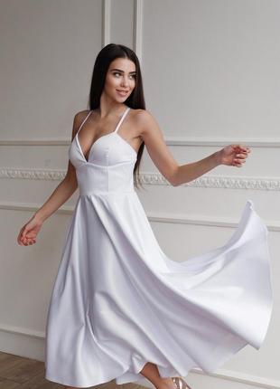 Атласна сукня міді з чашечками1 фото