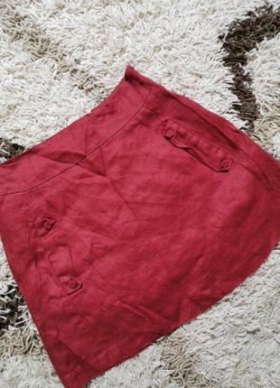 Лляна спідниця з кишенями італія