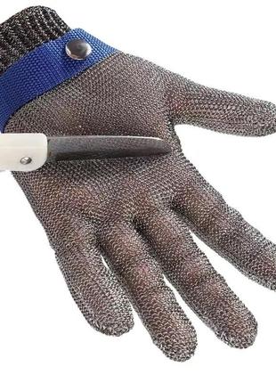 Рукавичка кольчужна від порізів з неіржавкої сталі chainmail glove розмір l 4