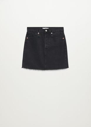Спідничка, спідничка джинсова, юбка джинс мини, спідниця джинсова темна чорна графіт3 фото