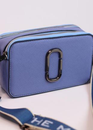 Сумочка logo blue, сумка кроссбоди, кросс боди голубая, клатч марк джейкобс кросс-боди