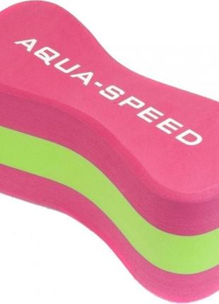 Колобашка для плавания aqua speed junior 3 layesr pullbuoy 6779 уни розовый зеленый 20 x 8 x 10 см (149-03)1 фото