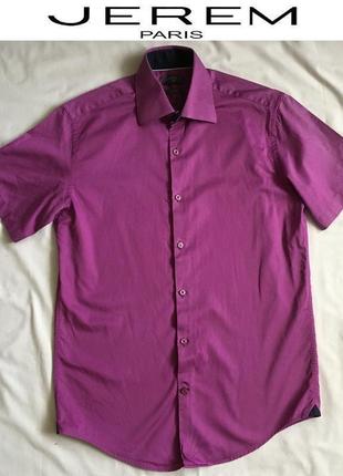 Рубашка с короткими рукавами jerem (франция) slim fit размер m