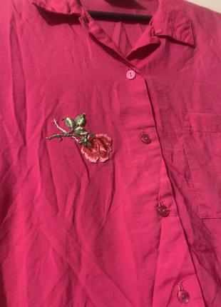 Натуральная рубашка, блузка с вышивкой 48-52 (20)3 фото