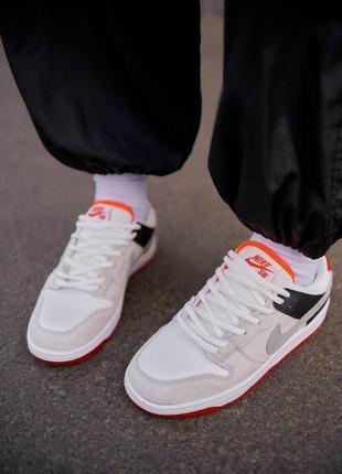 Кросівки nike sb dunk low grey red2 фото