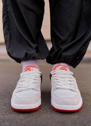 Кросівки nike sb dunk low grey red4 фото