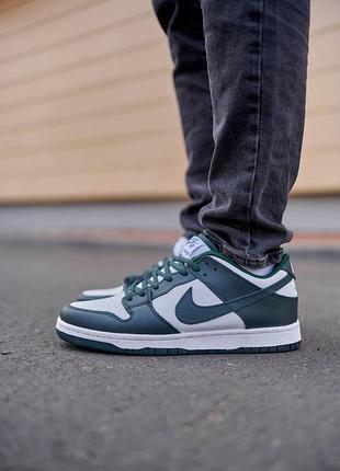Кроссовки nike sb dunk low dark green white