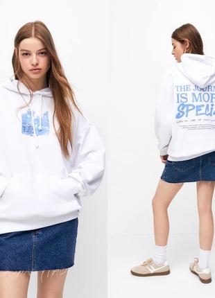 Оверсайз худи, свитшот, толстовка pull bear (zara), коллекция 2023, размер м, l