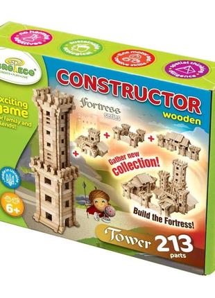 Конструктор деревянный для детей igroteco башня 213 деталей (900330)