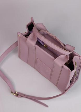 Сумочка в стиле marc tote bag lilac розовая, лиловая, сумка шоппер3 фото