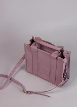 Сумочка в стиле marc tote bag lilac розовая, лиловая, сумка шоппер4 фото