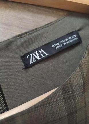 Платье в клетку зеленая zara 36 s5 фото