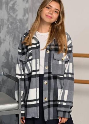 Тепла сорочка (кофта) в клітинку на флісі