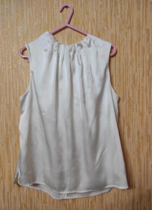 Стильная белая блуза без рукав р.46-48/eur382 фото